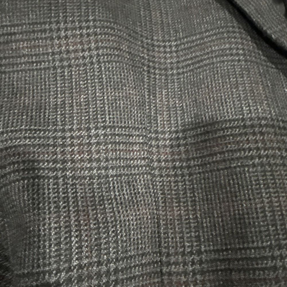 JOS A BANK men Grey Black WINDOWPANE 100% WOOL sport coat suit jacket blazer 43R - Picture 6 of 6